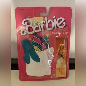 Barbie Fashion Fun Set with Striped‎ Top and White Skirt